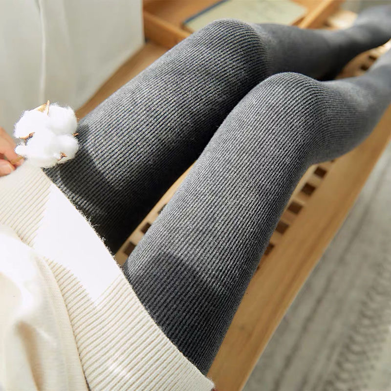 【高品质压力打底裤】可外穿秋冬保暖高腰显瘦女竖条纹冬季裤秋裤