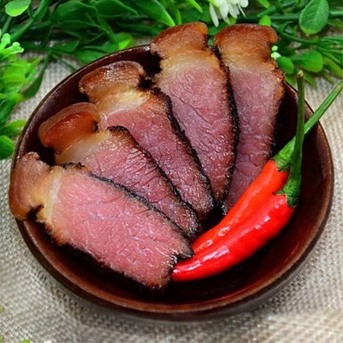 烟熏小腿肉二刀肉农家土猪腊肉柏树叶烟熏腊味新鲜香味真空包装