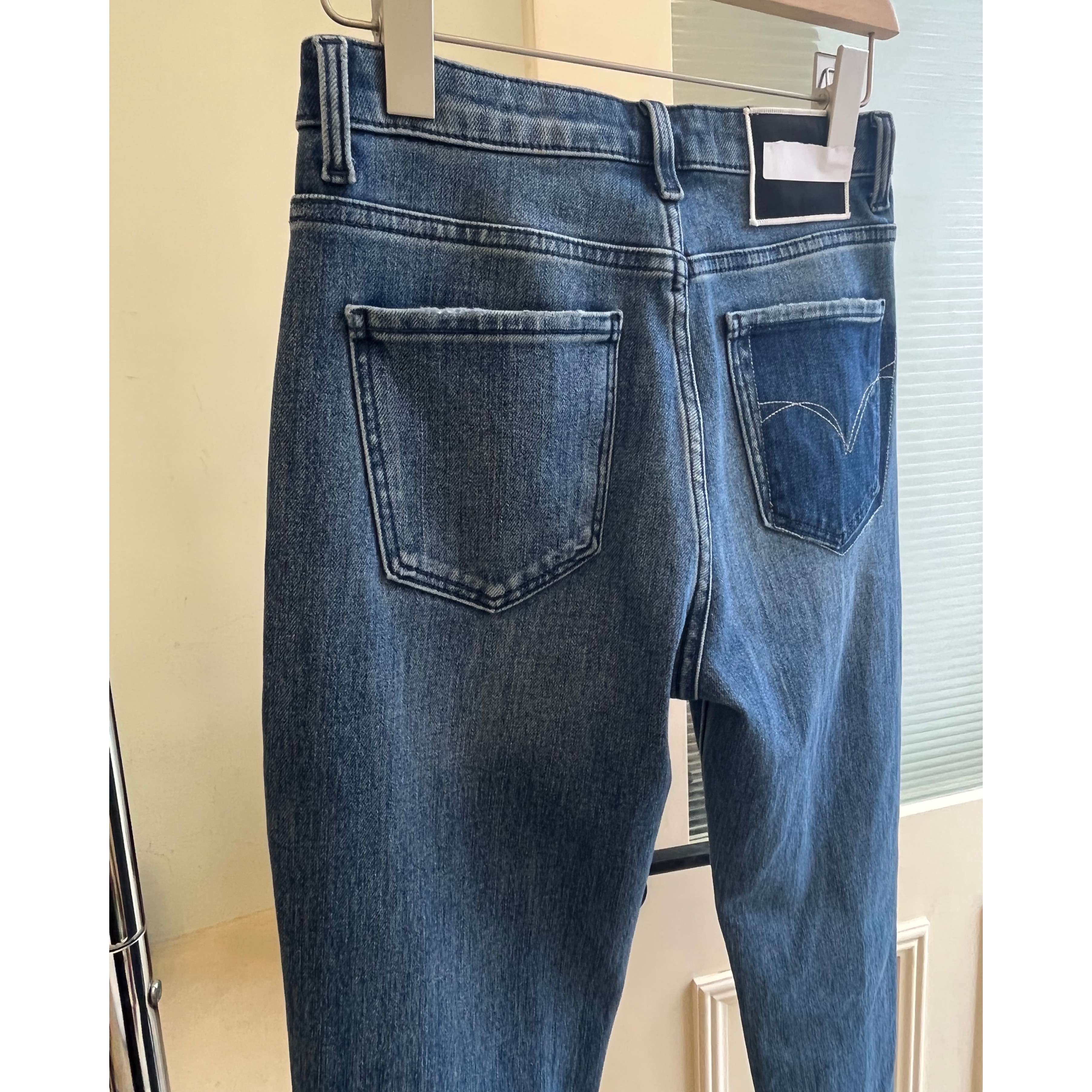 Onai【93356】韩版牛仔九分直筒裤新款四面弹百搭烟管裤