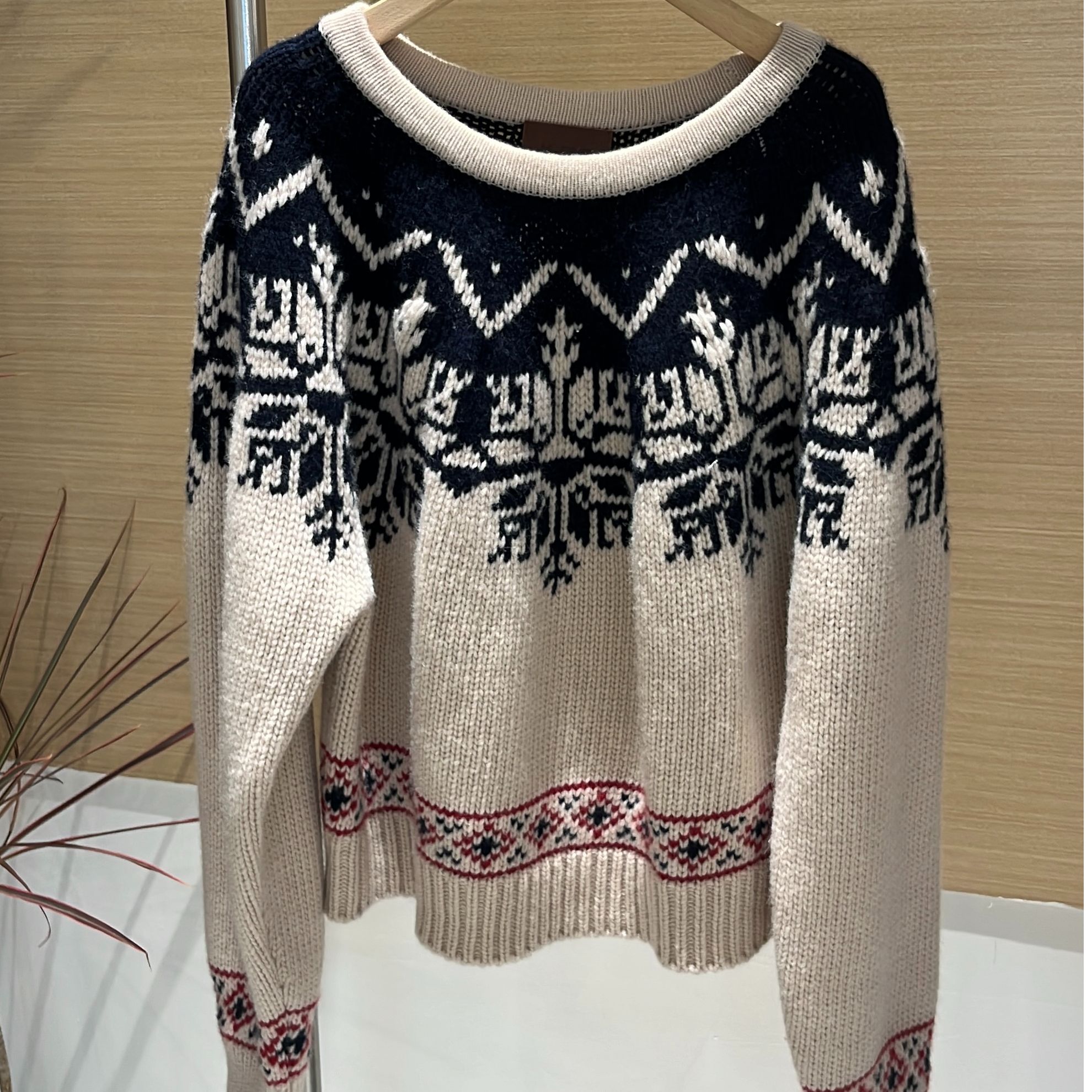 【Onai】北欧风复古提花重磅加厚毛衣全羊毛针织衫6215秋冬