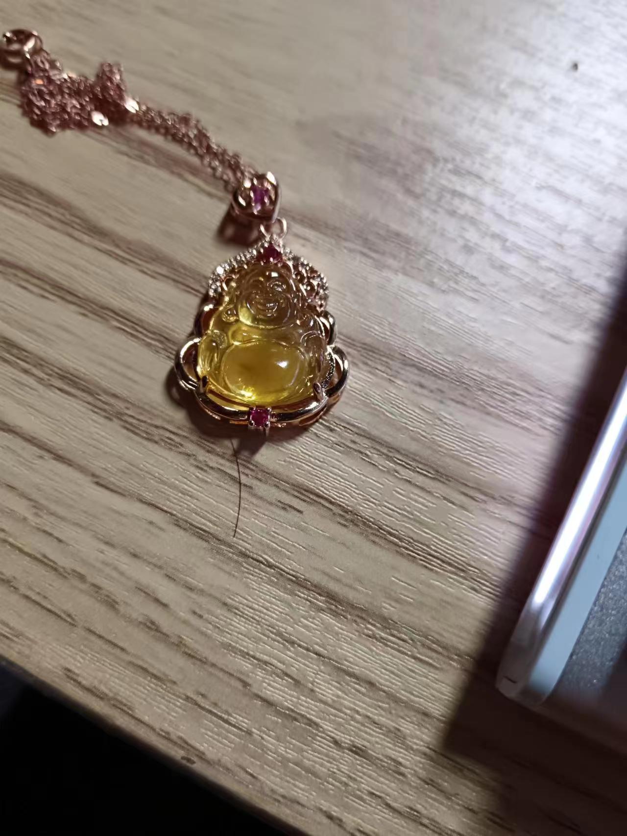 琥珀蜜蜡佛公吊坠 多样性发其一