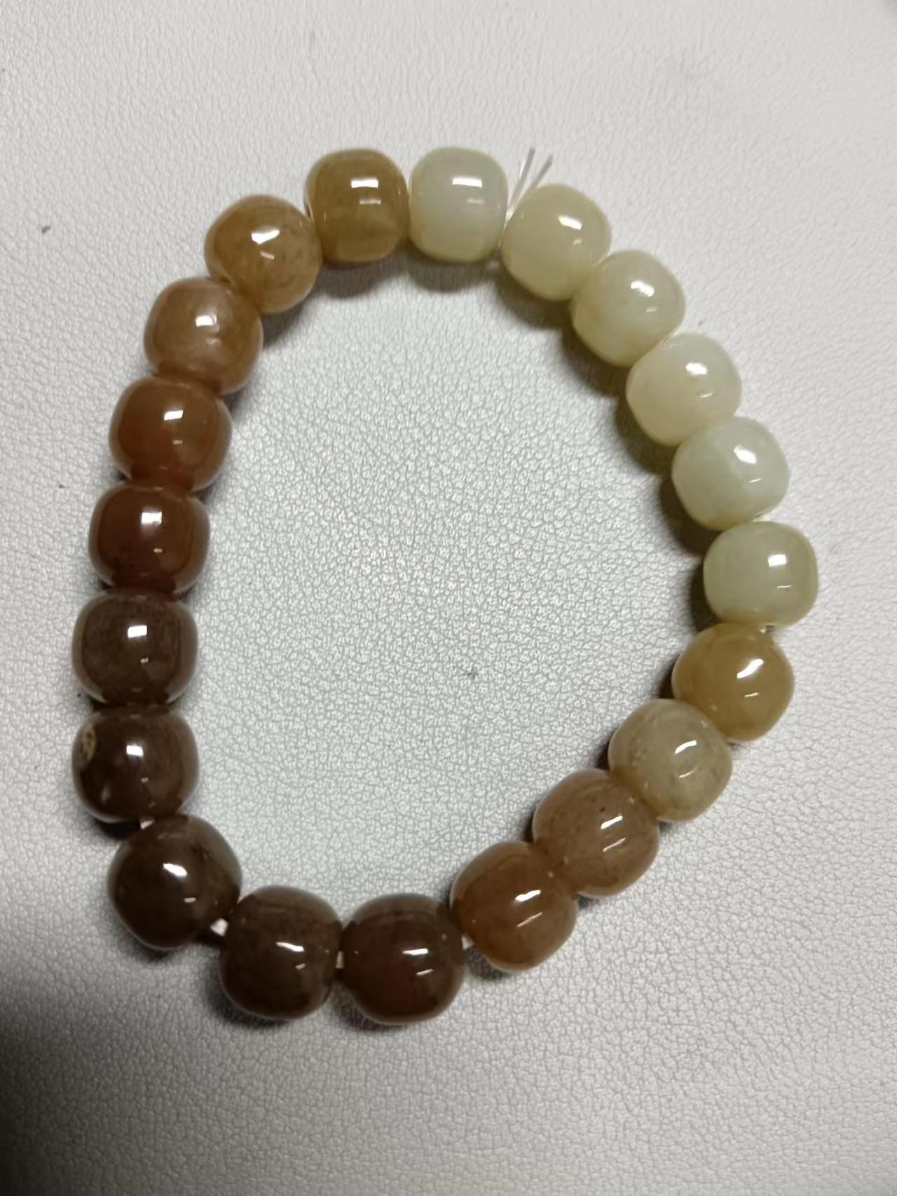新疆和田玉圆珠手串 多样性发其一