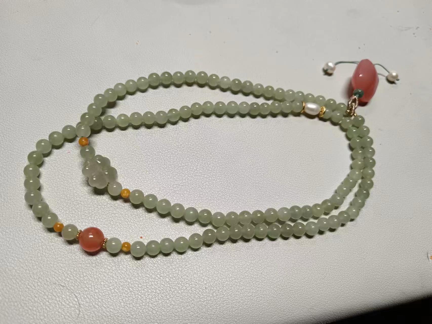 新疆和田玉圆珠手串 多样性发其一