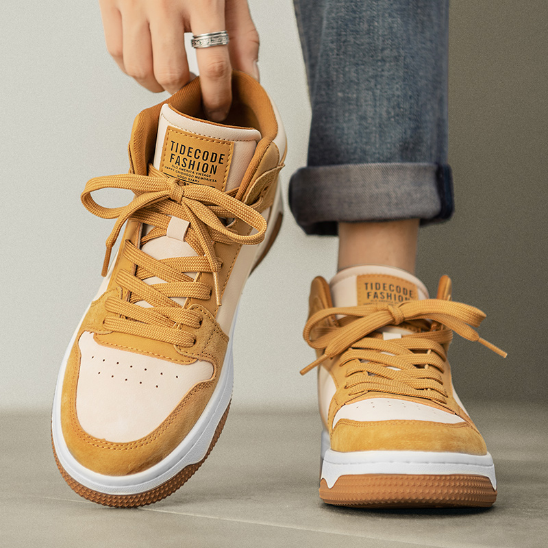 【小扬哥推荐】高筒鞋男2024新款春季空军运动一号厚底增高百搭板鞋