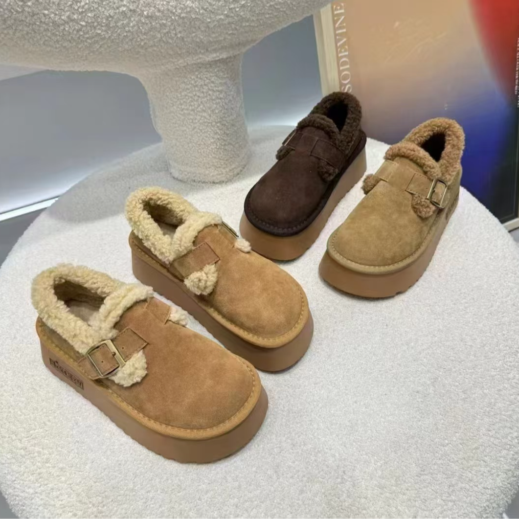 2025冬季新款保暖毛毛鞋真皮加绒博肯雪地靴棉888-2