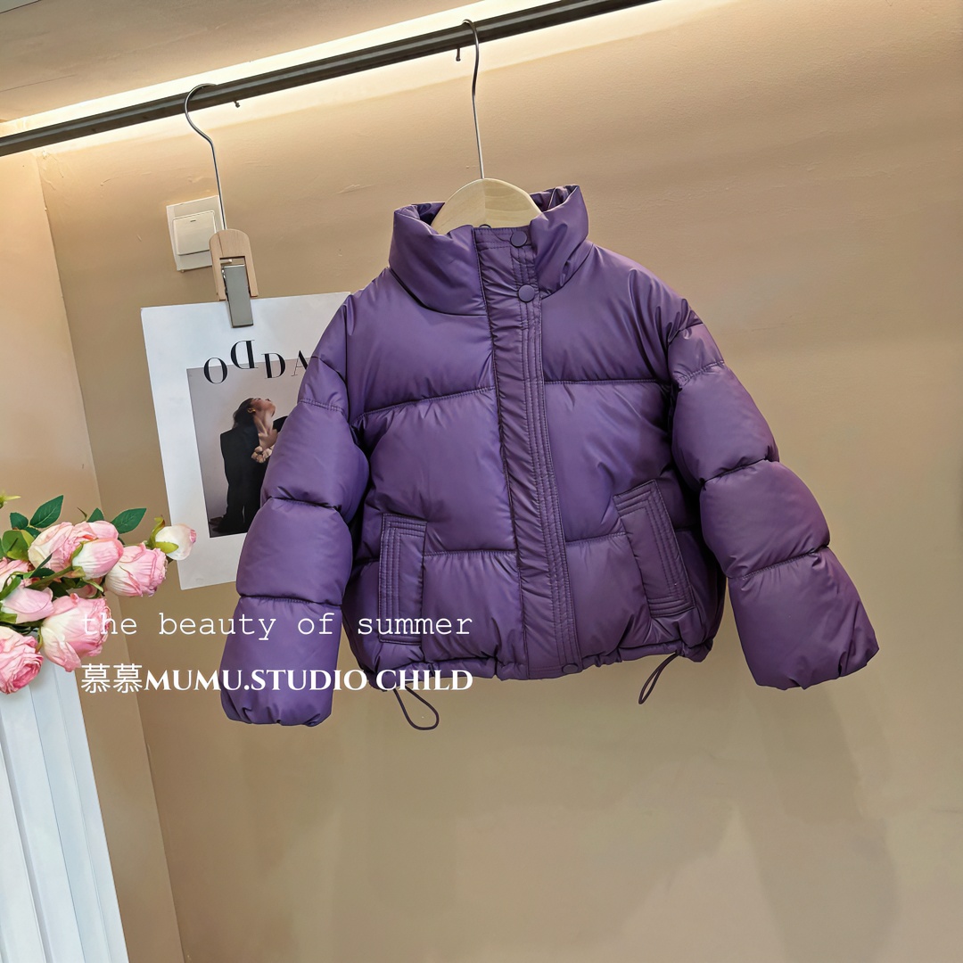 女童棉衣儿童百搭时尚短款加绒加厚2023冬季新款韩版时尚保暖外套