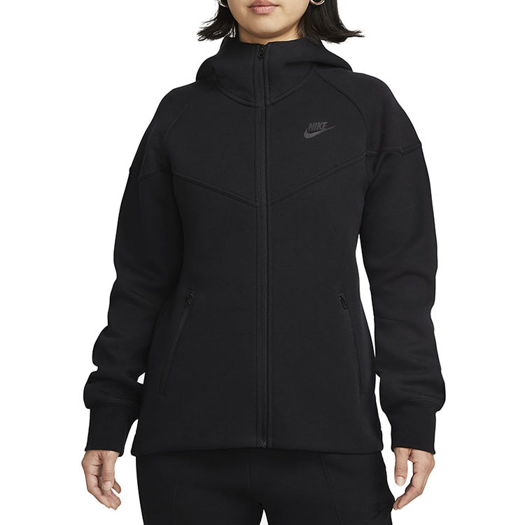 NIKE/耐克春季女子运动舒适长袖休闲连帽针织黑色外套FB8339010
