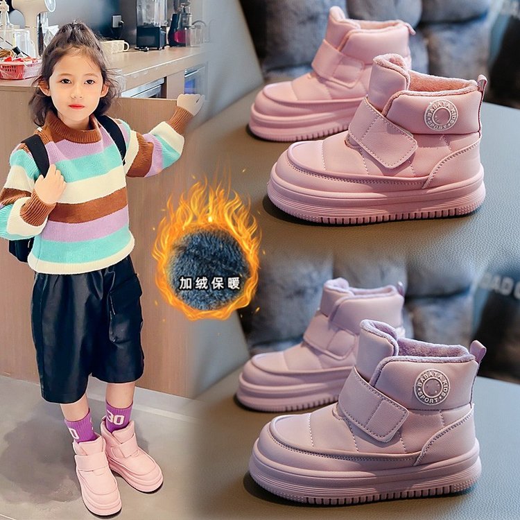 回力瑞女童雪地靴冬季加绒加厚儿童高帮运动大棉鞋女孩冬靴大童鞋