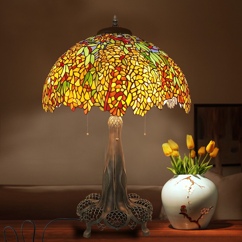 【金链花】美式乡村纯手工复古典全铜别墅古董收藏大台灯落地灯客厅