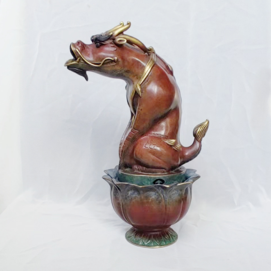 青铜故里铜工艺品铜炉香道用品熏香炉摆件铜器礼品彩铜麒麟香炉