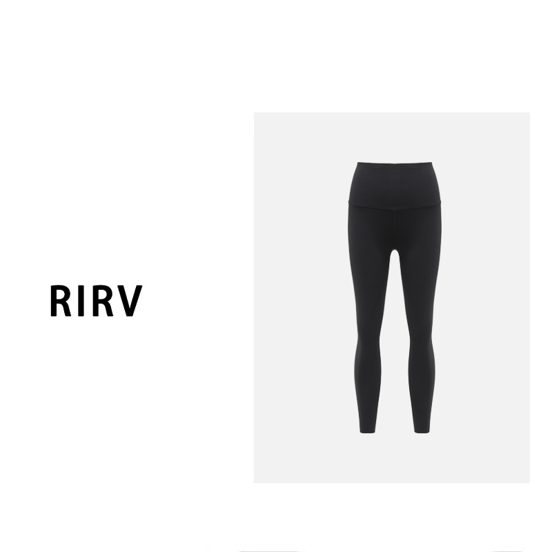 RIRV时髦-"0度"早秋瑜伽打底薄绒加绒舒适九分打底裤冬装上新