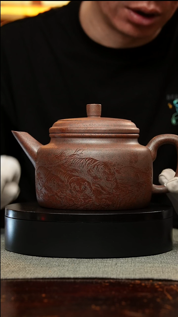 【闪购商品】紫砂茶壶古龙窑材烧 五虎大德钟 950cc