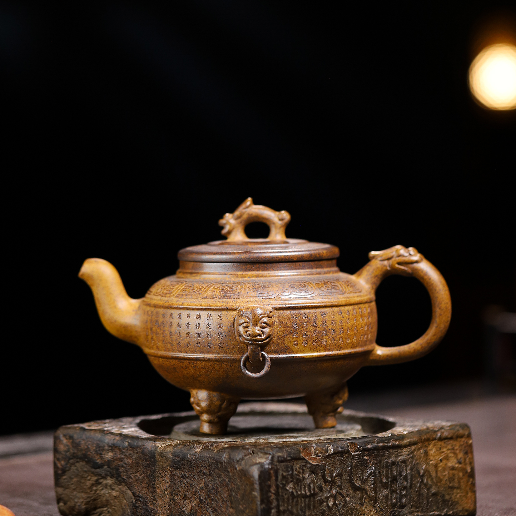 宜兴原矿龙骨金砂 三足 约460毫升 高端茶壶 精美茶器 不挑茶