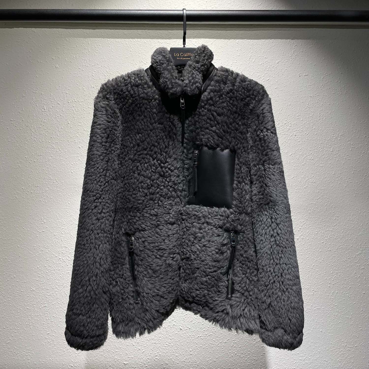 (主店）LA CALIFFA 时装版 西班牙巴沙级 美利奴皮毛一体皮草 夹克