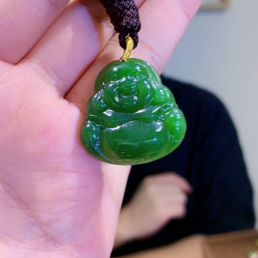 【闪购商品】和田玉（碧玉）颈饰银S925镀金镶嵌