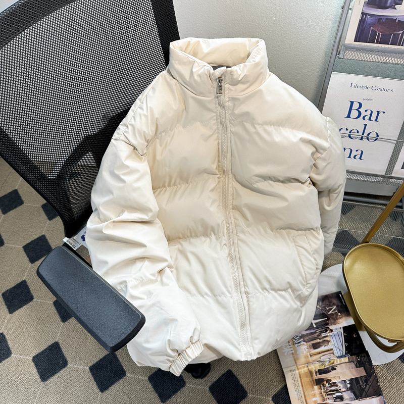 KONIU加绒加厚立领棉服男港风百搭面包服外套潮流ins宽松情侣棉衣