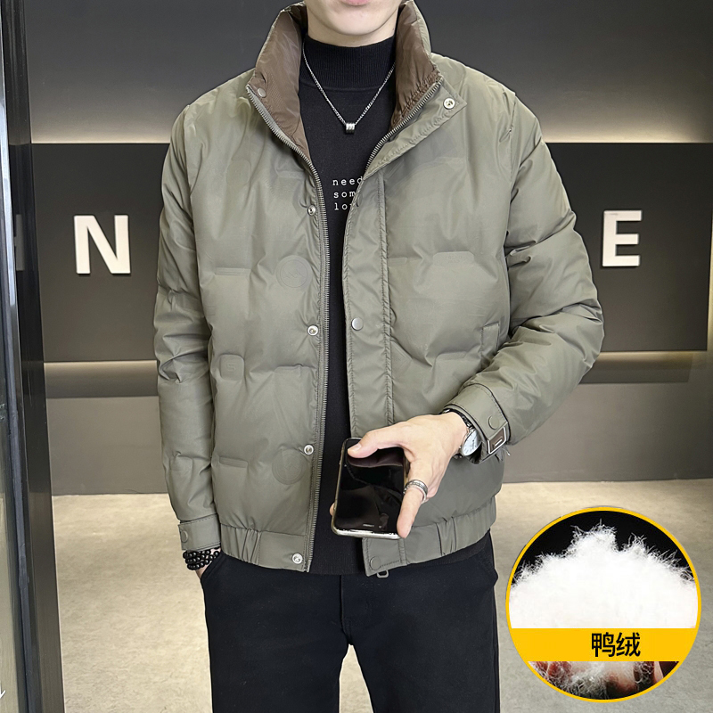 2024羽绒服新款男冬季短款立领鸭绒加厚轻薄保暖休闲外套