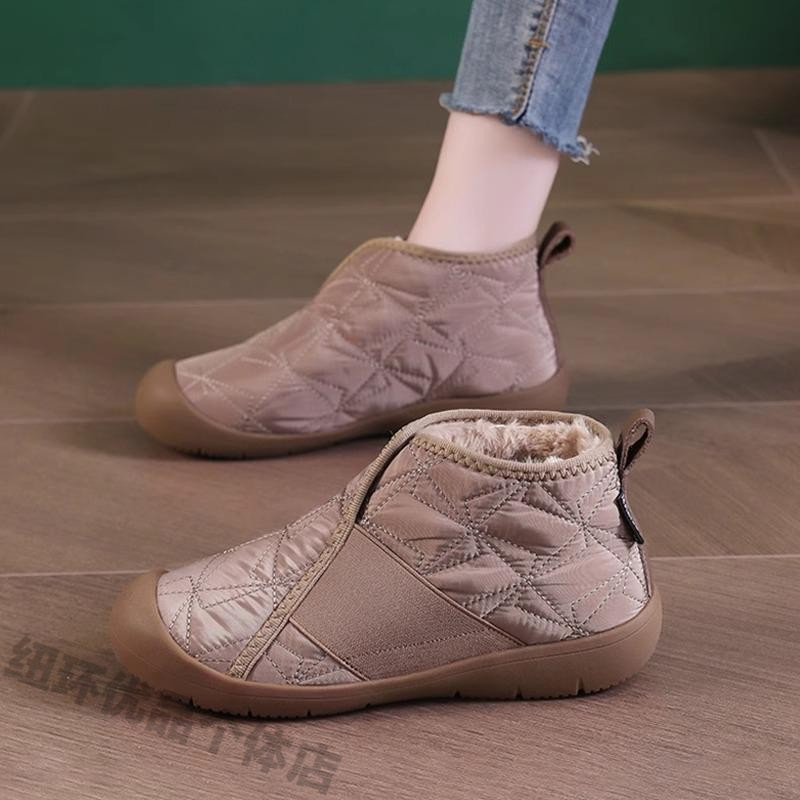 保暖短靴女雪地靴新款平底加厚防滑防水时尚休闲冬季棉鞋2024加绒
