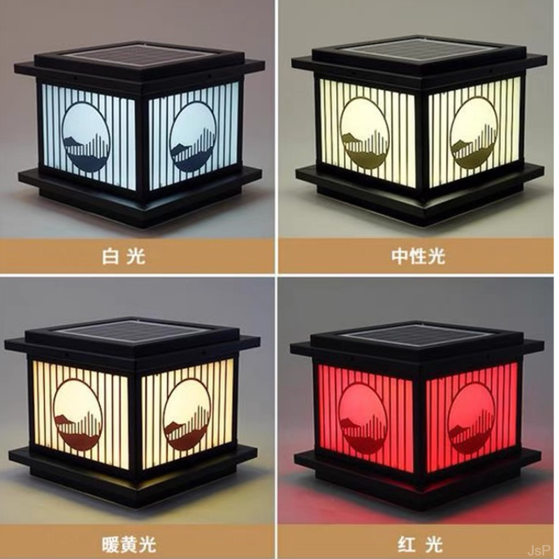 太阳能柱头灯户外防水别墅柱子墙头大门口庭院灯花园围墙阳台照明