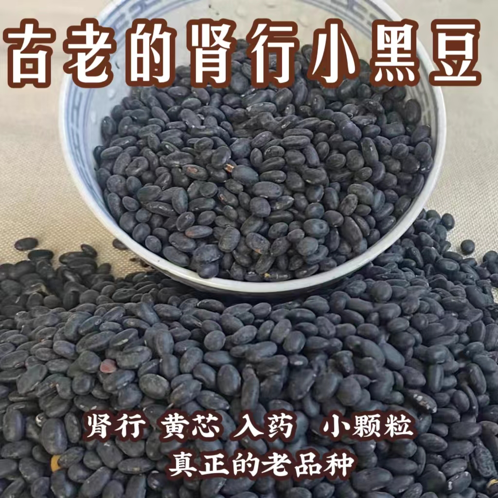 肾形黄心小黑豆农家自种当季雄黑豆打豆浆专用黄芯杂粮散装 3斤装