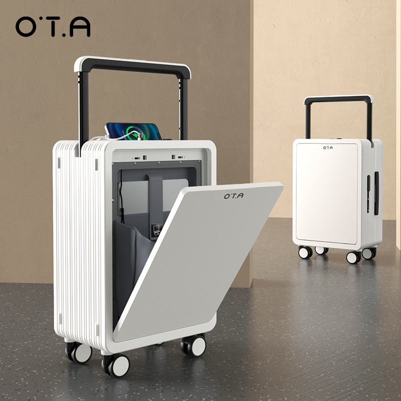 OTA【注塑工艺】前开口行李箱宽拉杆大容量旅行箱20寸宽拉杆行李箱