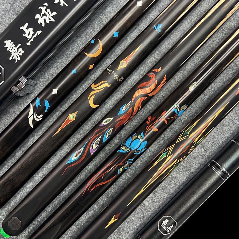 嘉点球杆全系列一体正品原厂小头黑八中式通杆手工斯诺克