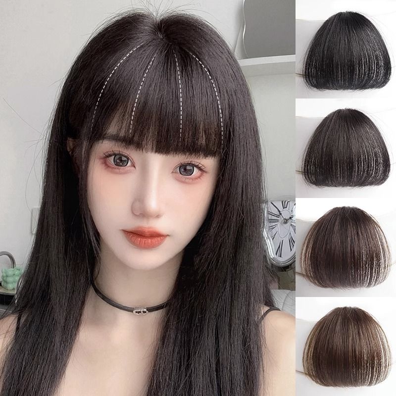 真发漫画刘海假发一刀切前额齐刘海自然减龄少女感无痕刘海假发片