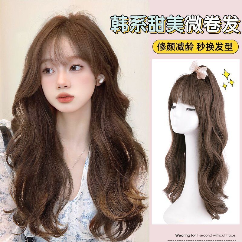 假发女长发自然仿真发真人发全头套新款时尚大波浪中长卷发假发套