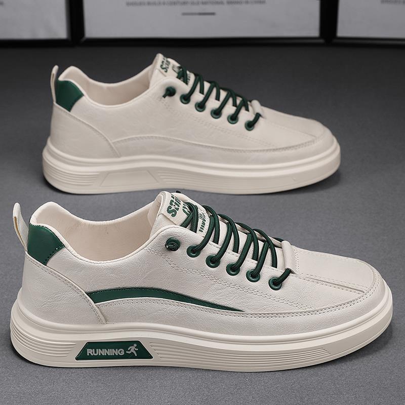 鸿星尔克冬季男鞋2023新款皮面运动休闲小白平板鞋一脚蹬男士皮鞋