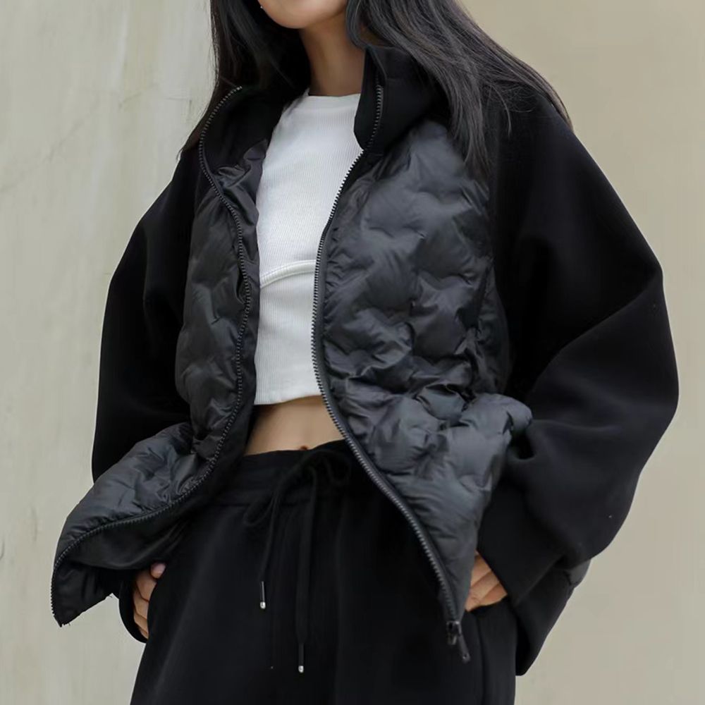 X3020【苏琳琳】高级感保暖黑金鹅绒服运动休闲轻奢连帽羽绒服3D