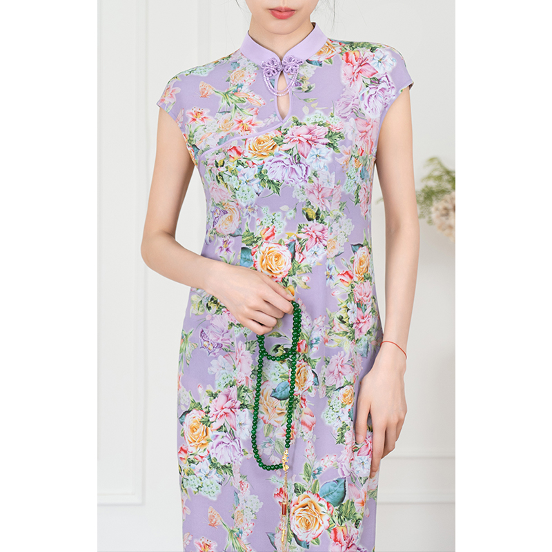 【特惠清仓】妙芙新中式国风女装秋季改良旗袍碎花连衣裙优雅新款