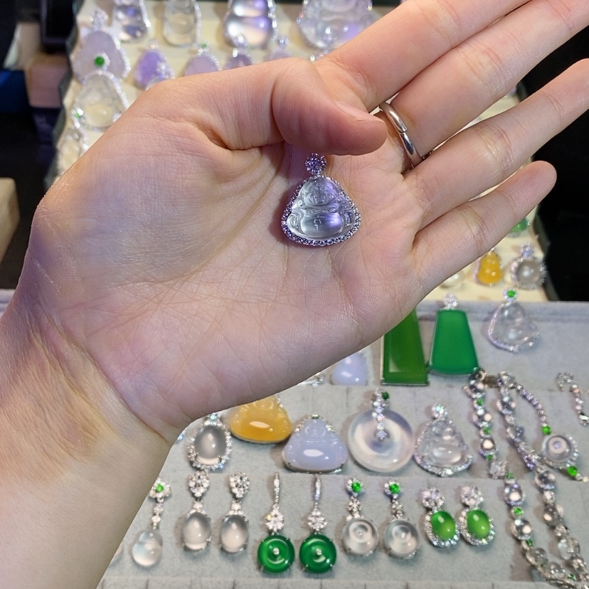 【闪购商品】石英质玉颈饰银S925镶嵌河***娘