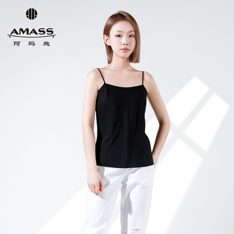 AMASS/阿玛施桑蚕丝基础简约百搭显瘦内搭上衣吊带背心女-5300463