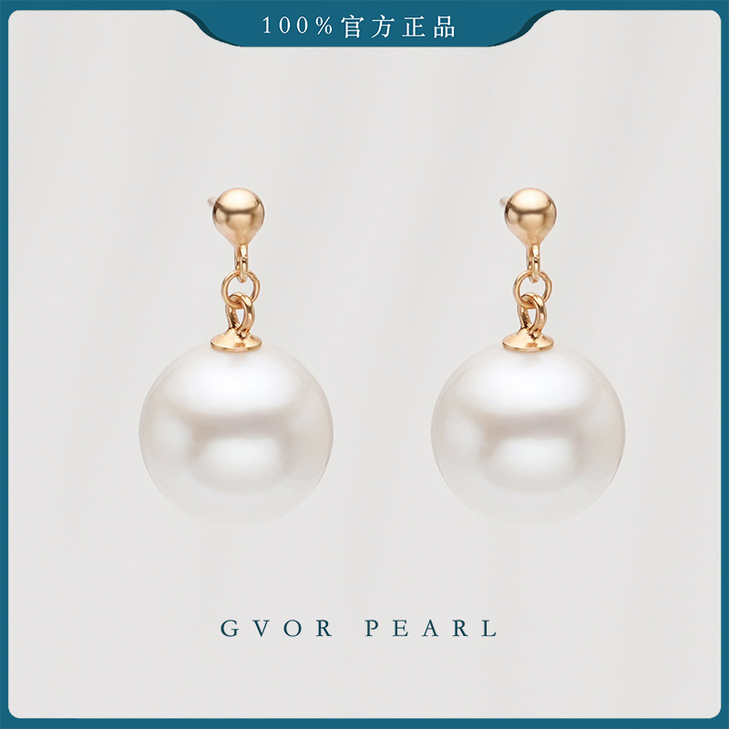 【典藏系列】正圆大颗粒白色珍珠耳钉11-12mm C1204