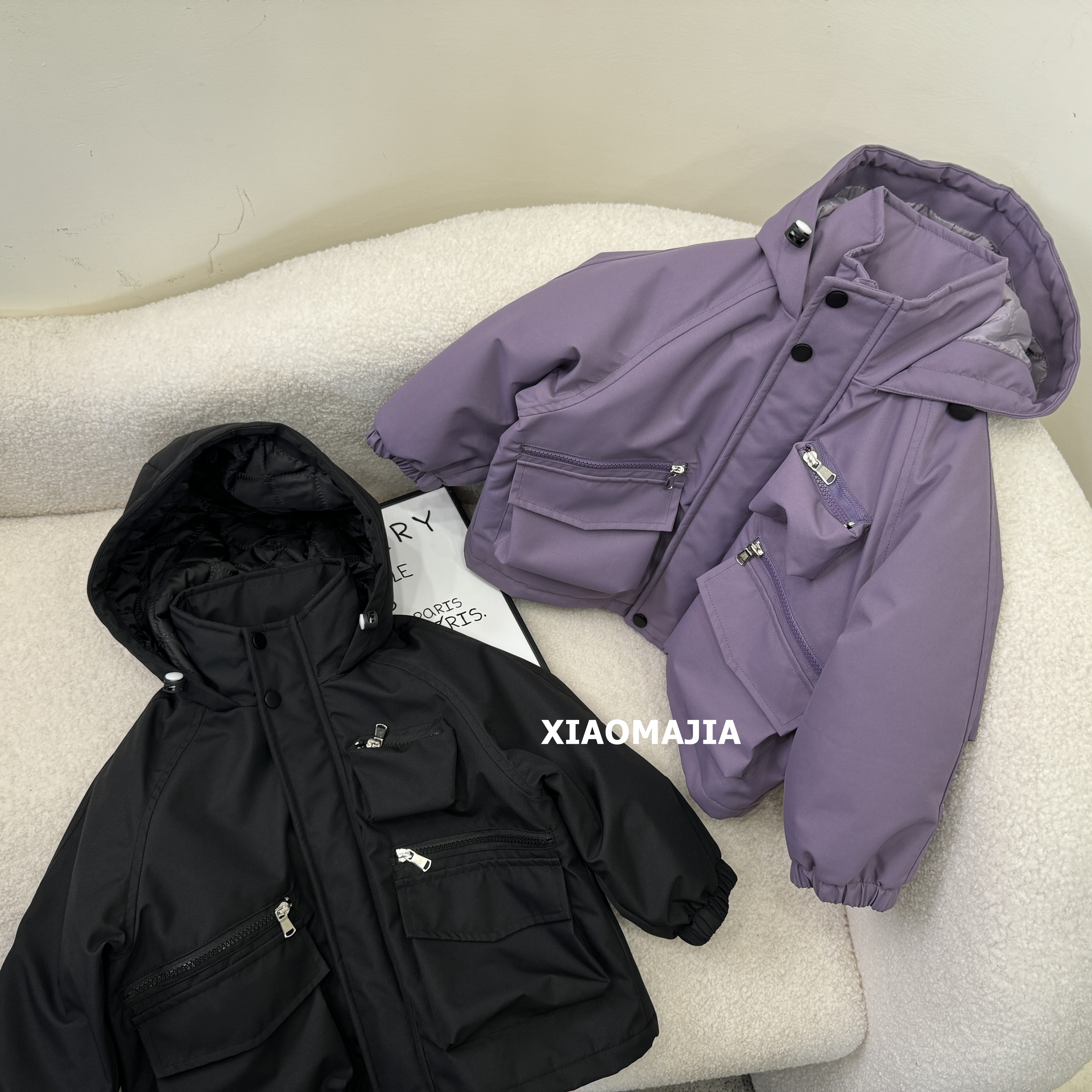 现货-儿童冬季加厚夹克棉服中性宽松韩版男童外套女童【D-9555】