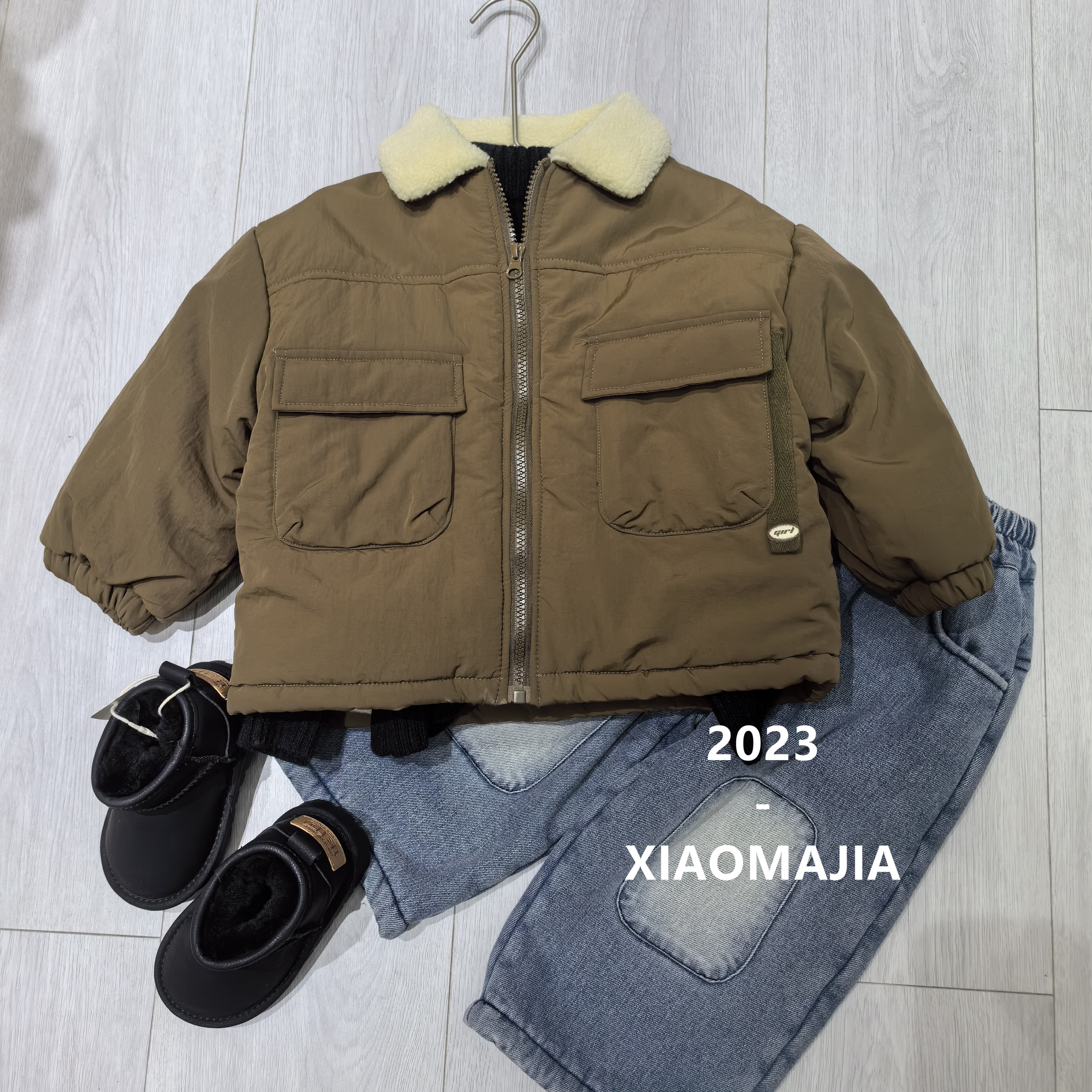 现货-冬季加厚保暖棉服潮流时尚儿童韩版男女童上衣【23618】