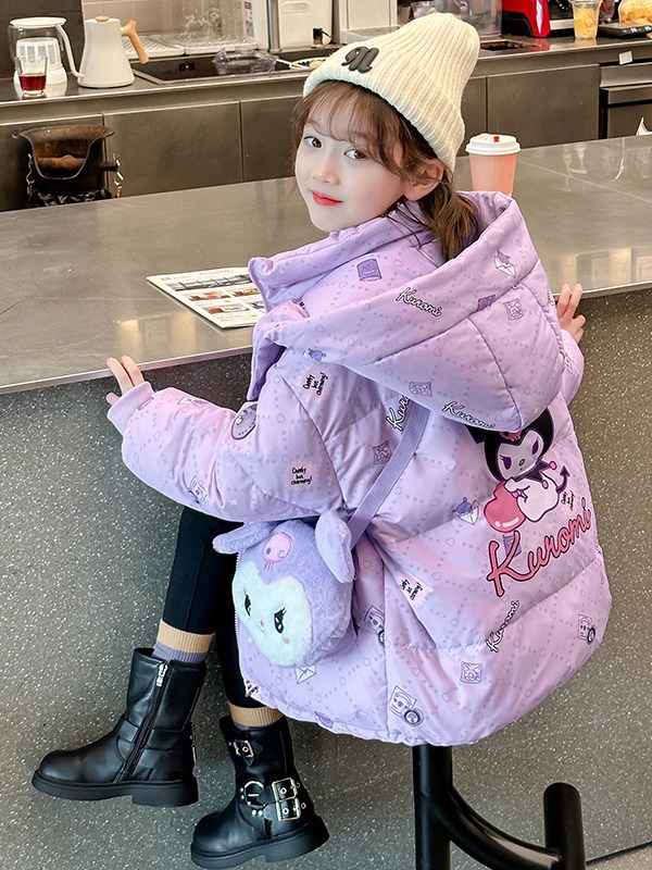 巴拉巴拉女童库洛米羽绒服冬装2023卡通儿童加厚外套韩版印花女孩
