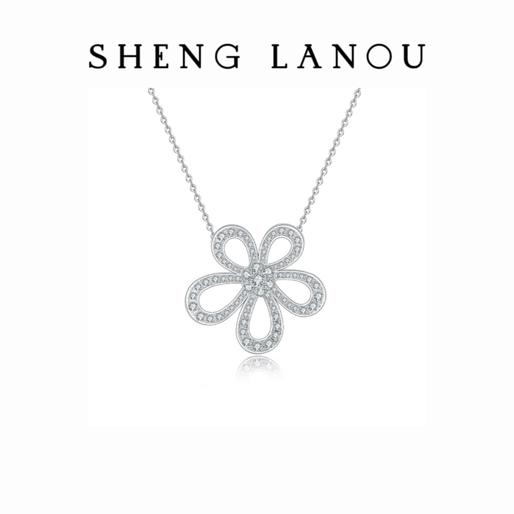 圣兰欧 铜合金项链 太阳花项链气质轻奢百搭小众锆石锁骨链设计女