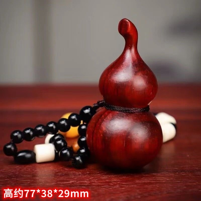 正宗小叶紫檀葫芦手把件手工雕刻葫芦包挂件天然招财手盘木质葫芦