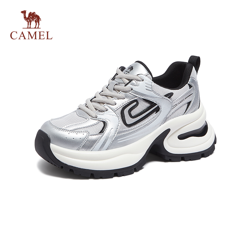 骆驼女鞋2024秋季新款厚底时尚休闲鞋女潮流通勤透气老爹鞋运动鞋