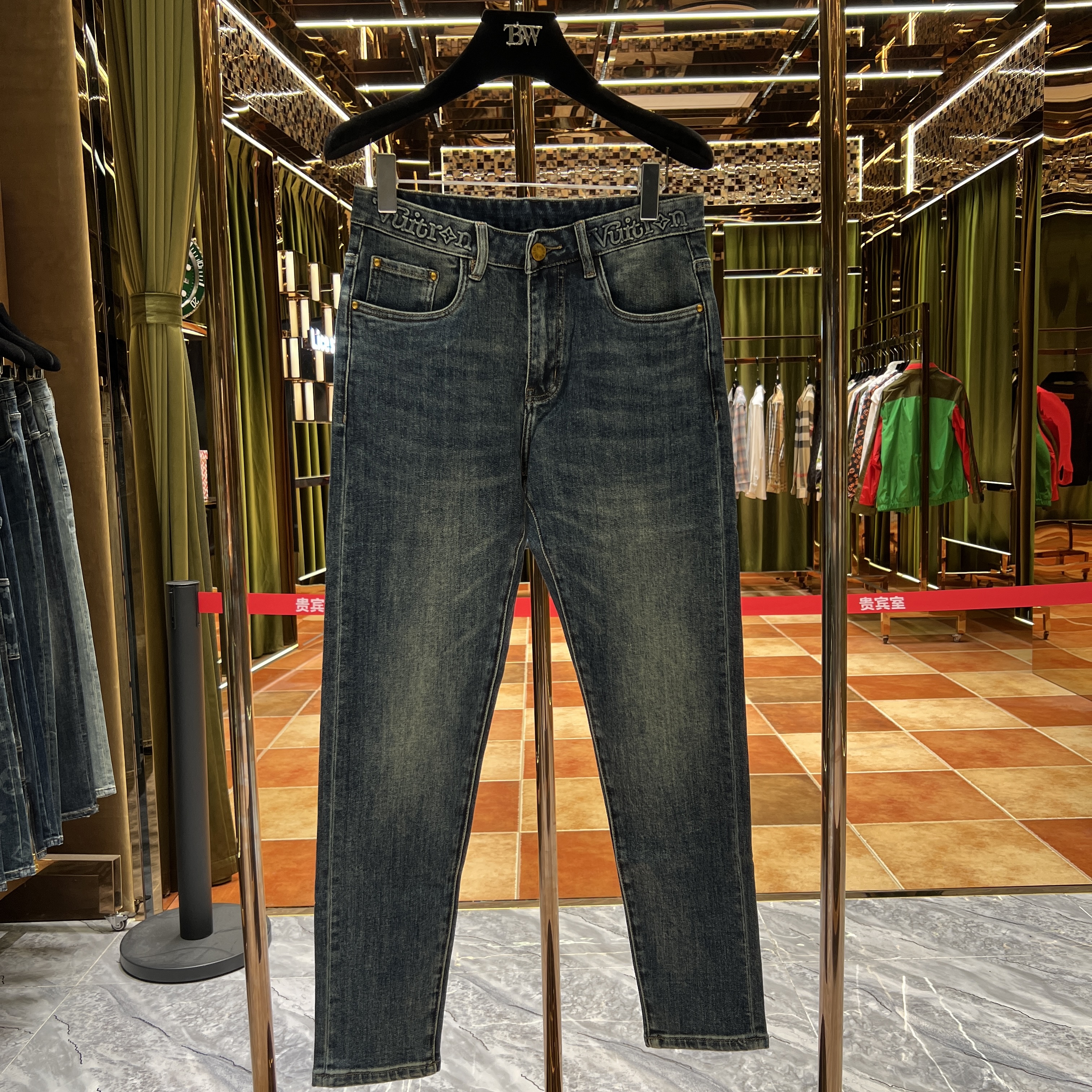 F【KK专属】秋季新品轻奢重工定制洗水牛仔裤（77017）