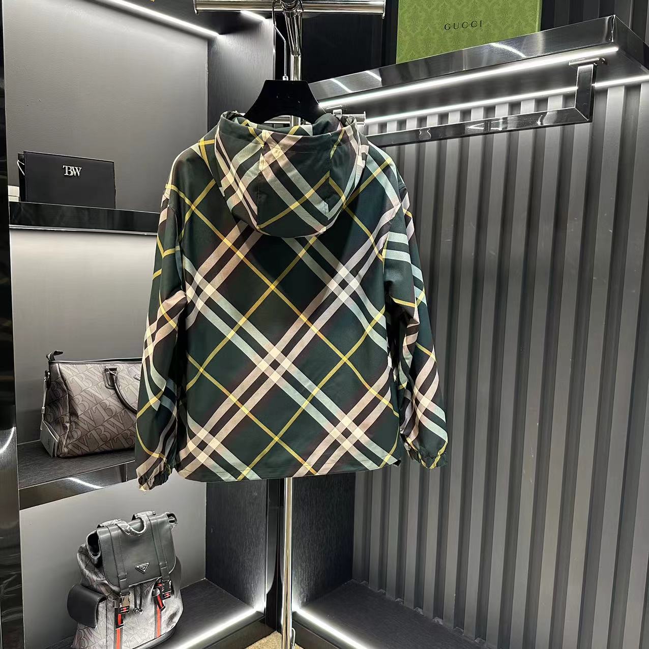 F【刚子专属】2025新款时尚百搭连帽格子外套 （88925）