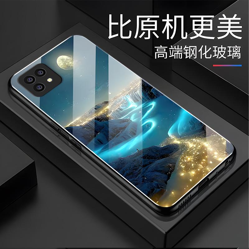 OPPOa72 5g手机壳A72 5G玻璃梦幻星河男新款风景图案时尚防摔保护