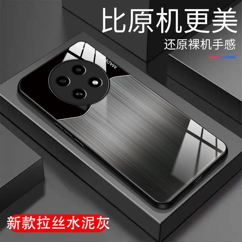 oppoa2pro手机壳玻璃壳细纹拉丝男款商务休闲防摔保护壳简约全包