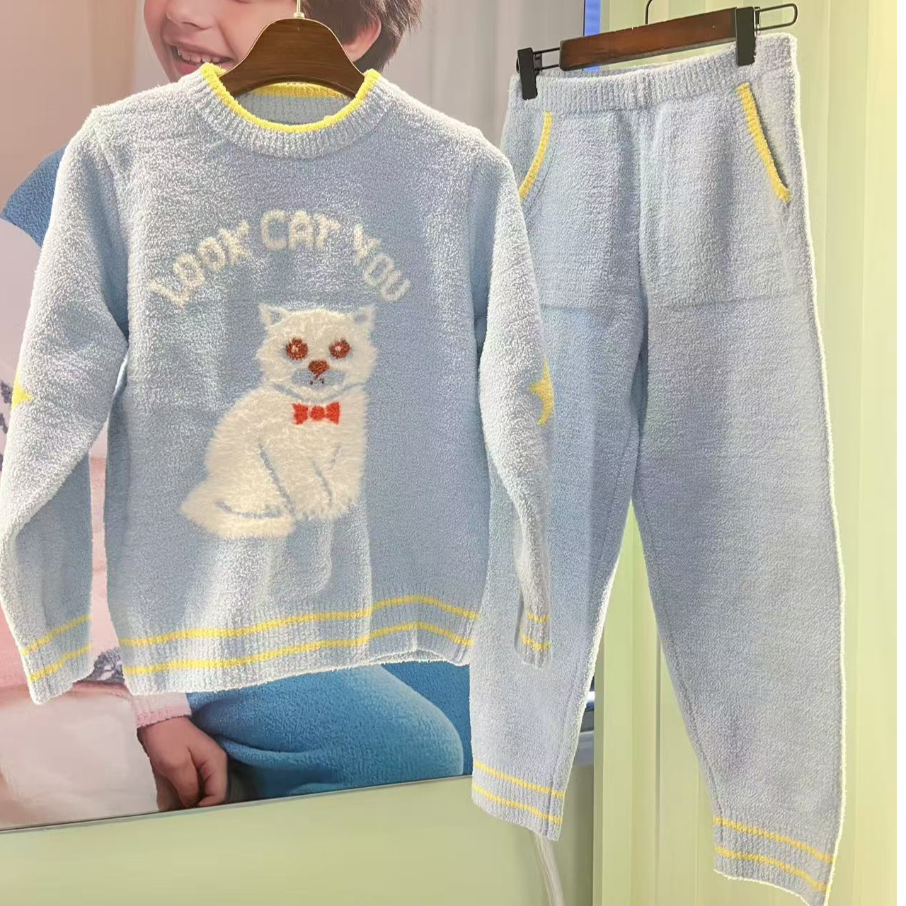 YYY 断码福利   儿童 睡衣 半边绒  套装