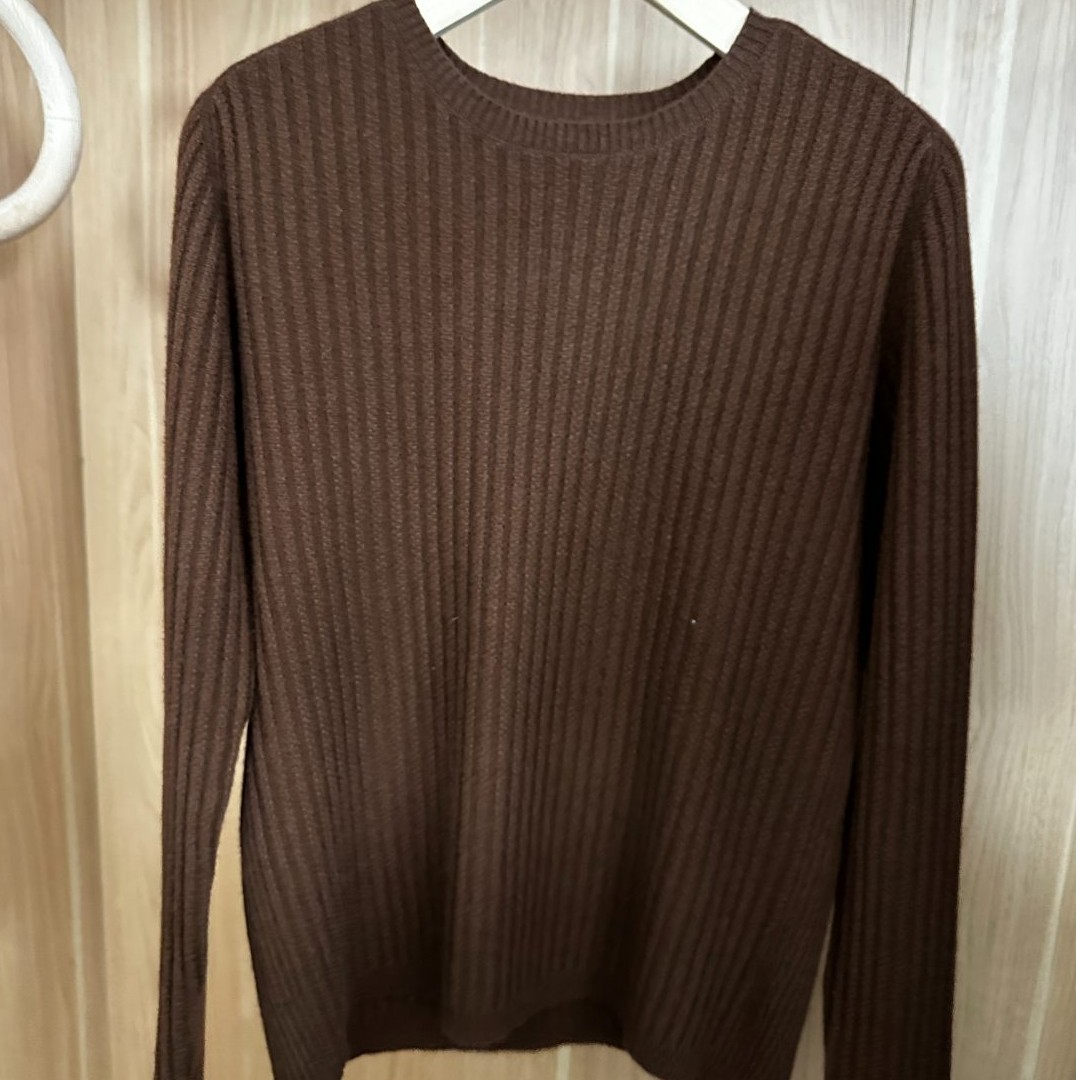  加密刺子抽条马鞍肩羊绒套头衫 修身/显瘦