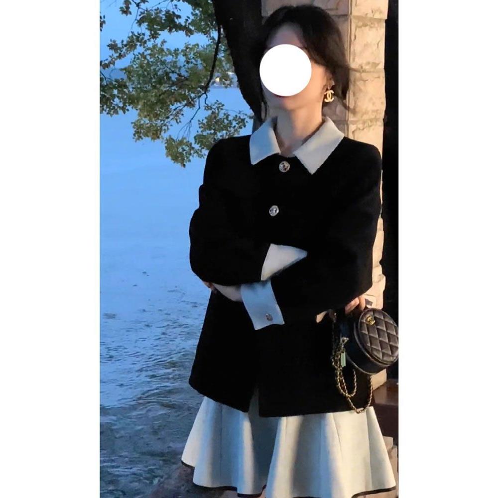 秋冬搭配一整套女小香风韩剧名媛盐系炸街冷淡系感两件套装裙
