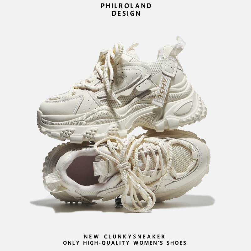 小个子增高老爹鞋女2024秋季百搭厚底休闲鞋潮