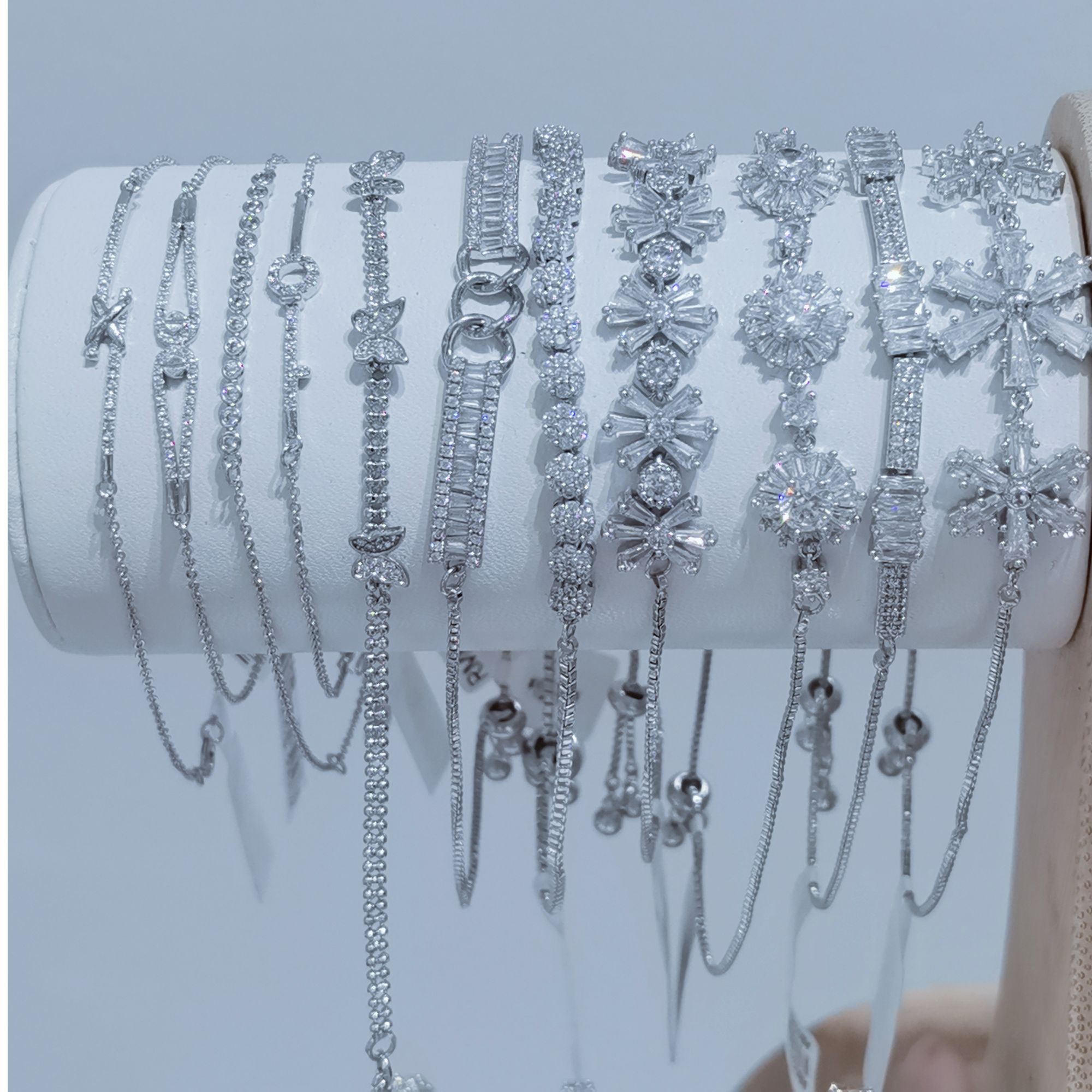 铜合金手链 铜合金合成锆石轻奢手链手串直播链接勿拍