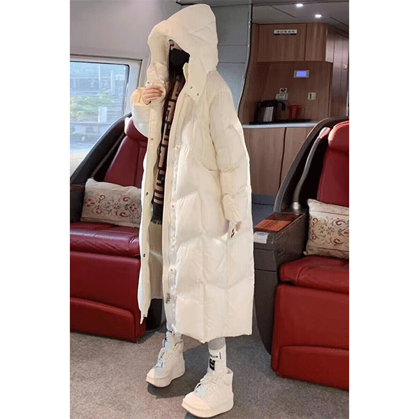 棉衣羽绒衣时尚长款棉服女2024冬季新款韩版宽松加厚过膝棉衣舒适